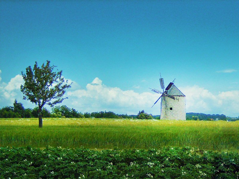 Alte Windmühlen in Tés